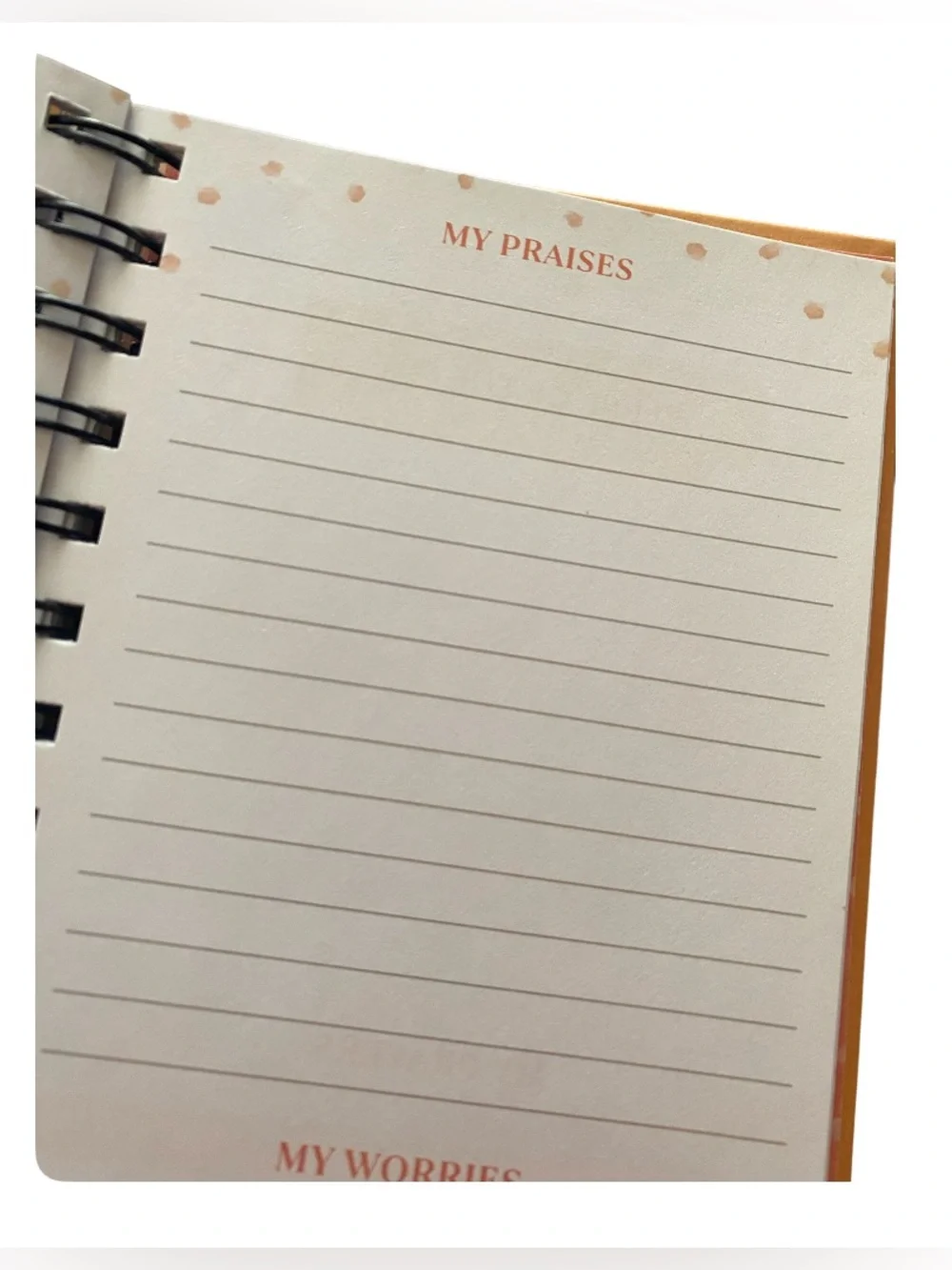 Inspirational Peach Spiral Journal - In The Morning When I Rise Give Me Jesus